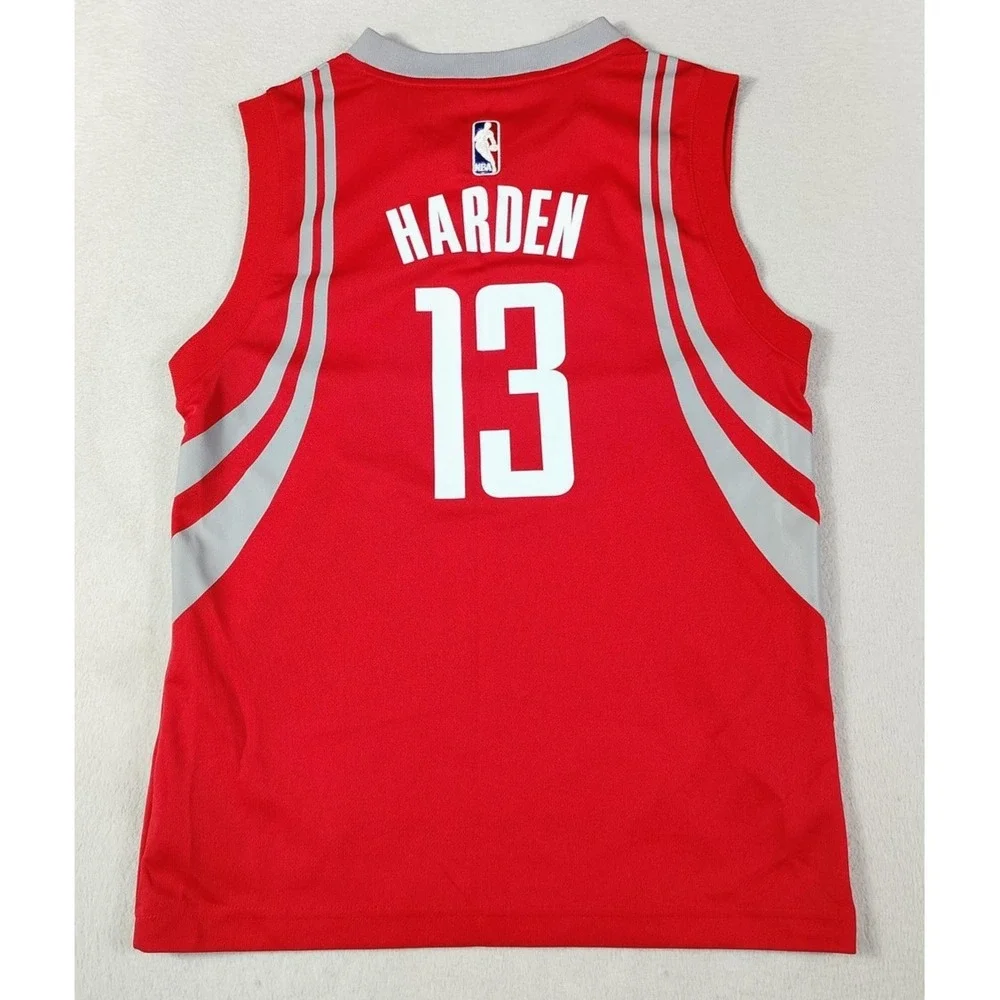 Houston Rockets Jersey Boys Medium Red NBA Basketball‎ James Harden 13 Adidas